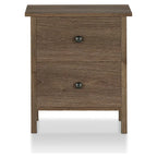 Table de chevet à 3 tiroirs, finition noyer vieilli rustique, bois composite, table d'appoint de chambre