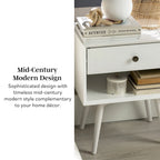 Lot de 2 tables de chevet en bois massif de style Mid-Century avec 1 tiroir