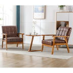 Lot de 2 fauteuils d'appoint modernes du milieu du siècle avec table d'appoint