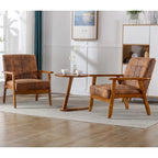 Lot de 2 fauteuils d'appoint modernes du milieu du siècle avec table d'appoint