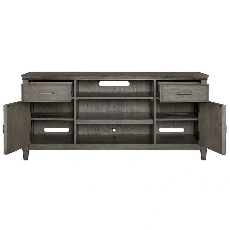 Meuble TV Origins by Alpine Newport en bois couleur pierre