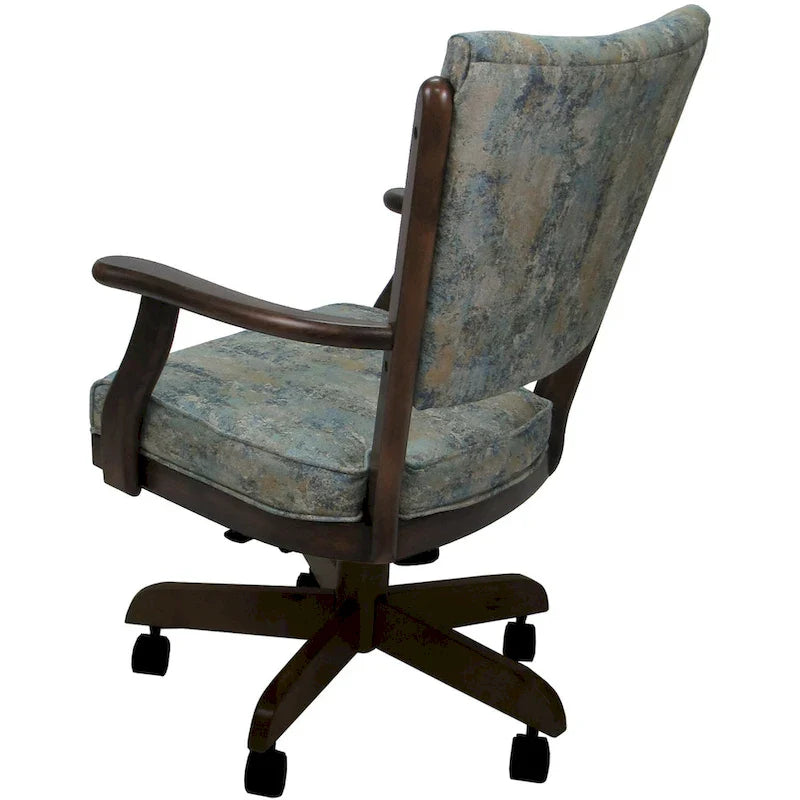 Chaise de salle à manger classique en bois massif avec roulettes - Hauteur 99 cm