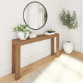 Console moderne en pin massif de 56 po, finition à faible teneur en COV, design minimaliste