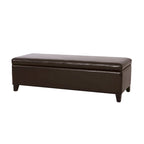 Banc coffre de rangement York en cuir reconstitué par Christopher Knight Home