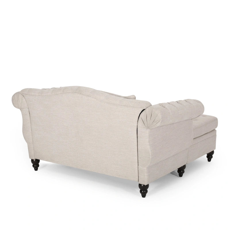 Chauffeuse double capitonnée 158,75 cm (L) x 148,60 cm (l) x 86,36 cm (H), Rembourrée, Accent de salon
