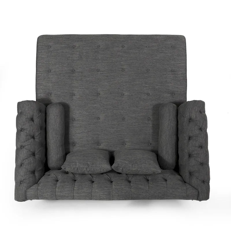 Chauffeuse double capitonnée 158,75 cm (L) x 148,60 cm (l) x 86,36 cm (H), Rembourrée, Accent de salon