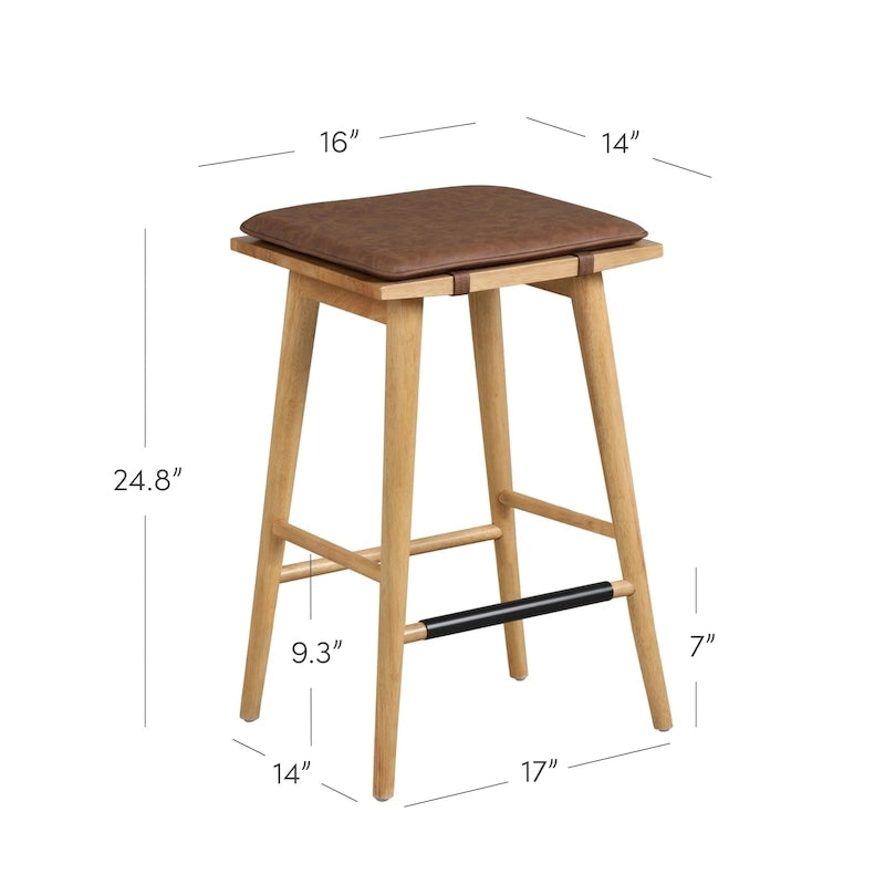 Tabouret de bar Barker en boucle, sans dossier, hauteur comptoir avec coussin