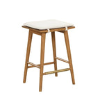 Tabouret de bar Barker en boucle, sans dossier, hauteur comptoir avec coussin