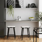Tabouret de bar Barker en boucle, sans dossier, hauteur comptoir avec coussin