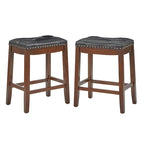 Lot de 2 tabourets de bar rembourrés 61 cm, avec assise coussinée, pour cuisine ou bar
