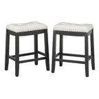 Lot de 2 tabourets de bar rembourrés 61 cm, avec assise coussinée, pour cuisine ou bar