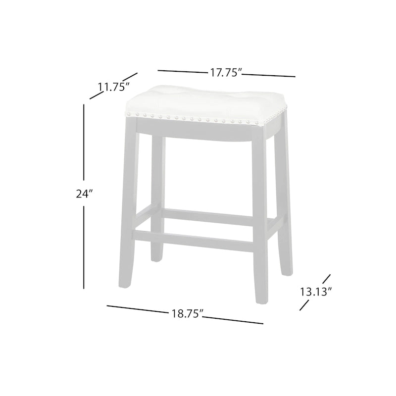 Lot de 2 tabourets de bar rembourrés 61 cm, avec assise coussinée, pour cuisine ou bar