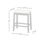 Lot de 2 tabourets de bar rembourrés 61 cm, avec assise coussinée, pour cuisine ou bar