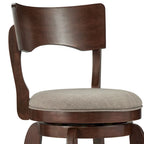 Tabouret de bar pivotant à dossier haut de 29 pouces, revêtement marron, rotation à 360°, hauteur de bar