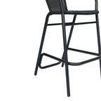 Tabouret de bar commercial en rotin pour l'intérieur et l'extérieur avec cadre en aluminium - S/O