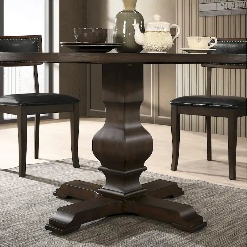 Table de salle à manger ronde avec pied central Roundhill Furniture Havre - N/A