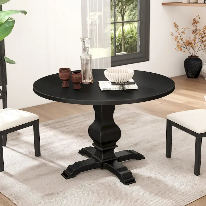 Table de salle à manger ronde avec pied central Roundhill Furniture Havre - N/A