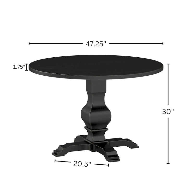 Table de salle à manger ronde avec pied central Roundhill Furniture Havre - N/A