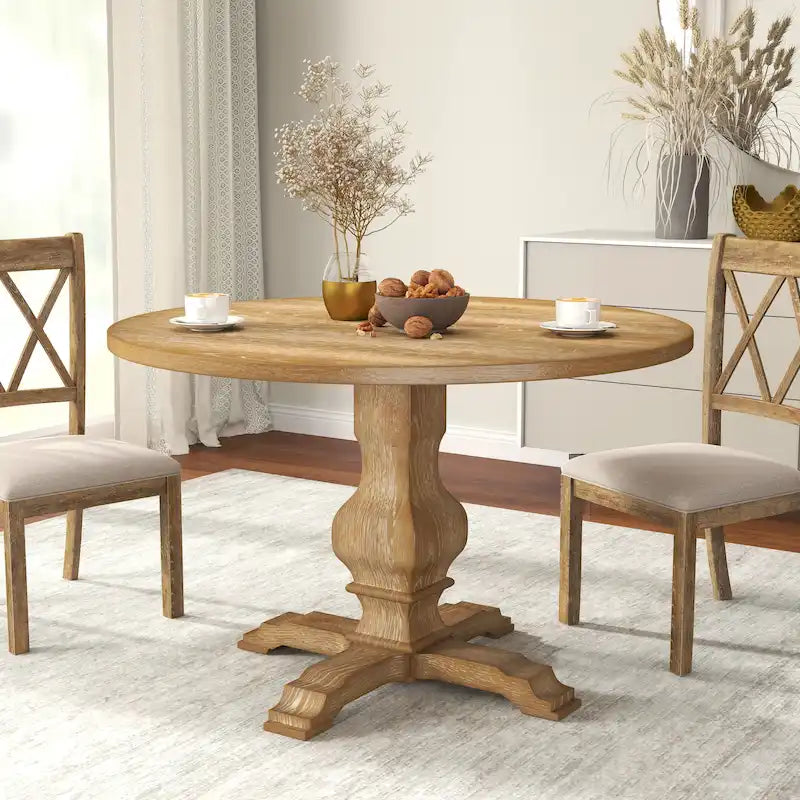 Table de salle à manger ronde avec pied central Roundhill Furniture Havre - N/A