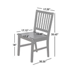 Lot de 4 chaises de salle à manger à dossier à lattes en bois massif, cadre robuste, design classique, montage facile