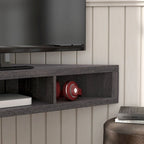 Meuble TV d'angle flottant de 47", 3 étagères, style transitionnel, support mural peu encombrant