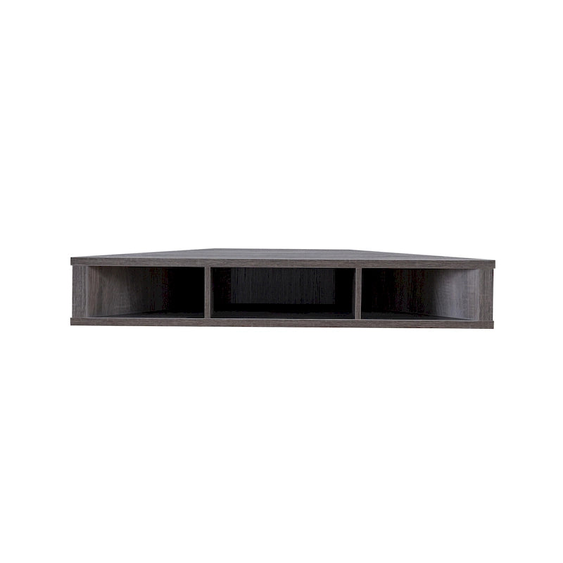 Meuble TV d'angle flottant de 47", 3 étagères, style transitionnel, support mural peu encombrant
