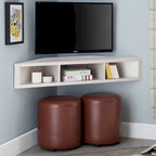 Meuble TV d'angle flottant de 47", 3 étagères, style transitionnel, support mural peu encombrant