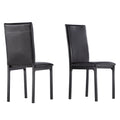 Lot de 2 chaises de salle à manger rembourrées, cadre en métal espresso, assise rembourrée, style moderne