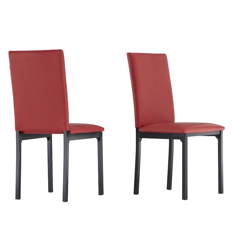 Lot de 2 chaises de salle à manger rembourrées, cadre en métal espresso, assise rembourrée, style moderne
