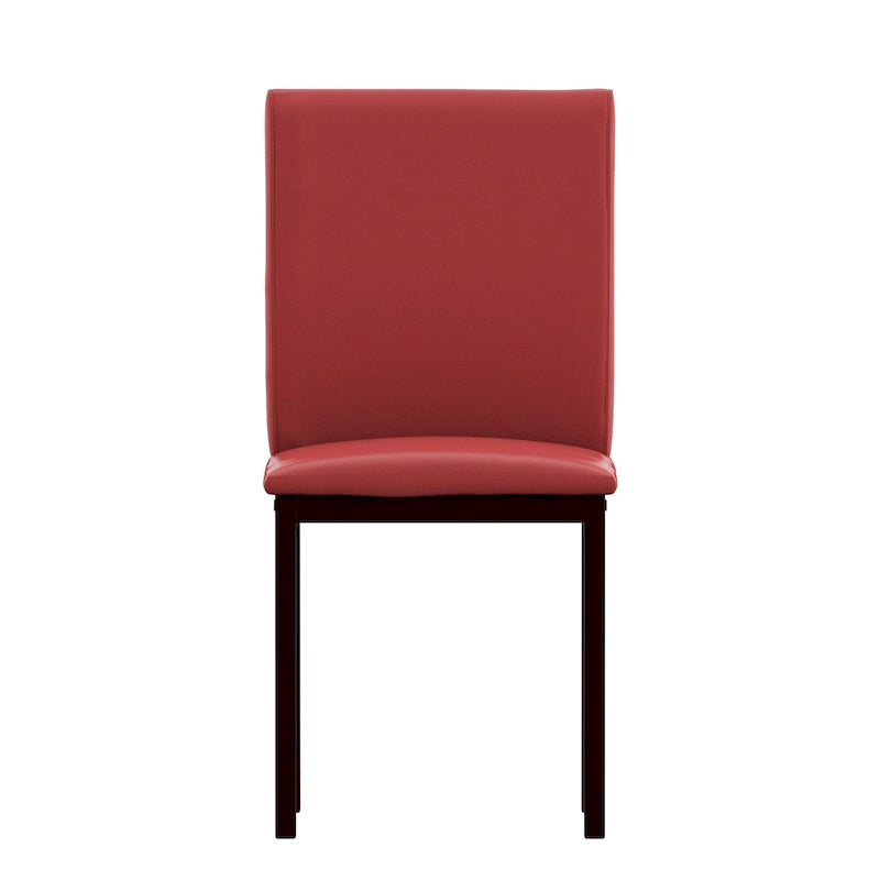 Lot de 2 chaises de salle à manger rembourrées, cadre en métal espresso, assise rembourrée, style moderne