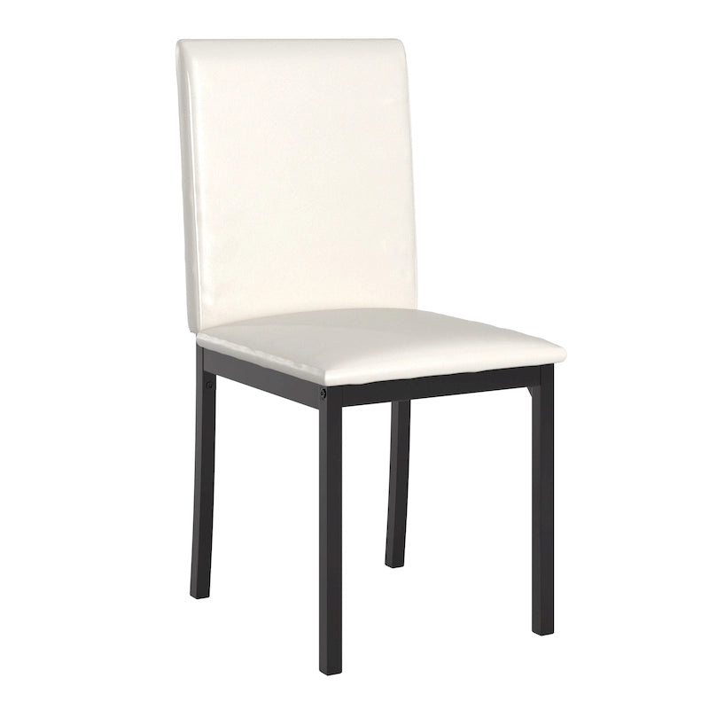 Lot de 2 chaises de salle à manger rembourrées, cadre en métal espresso, assise rembourrée, style moderne