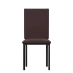 Lot de 2 chaises de salle à manger rembourrées, cadre en métal espresso, assise rembourrée, style moderne