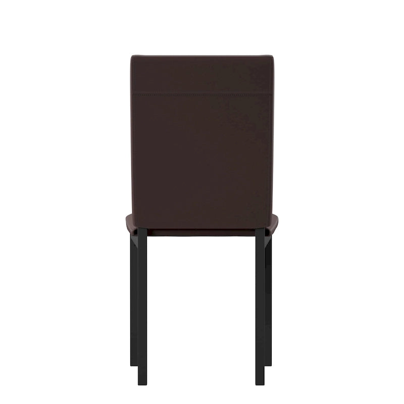 Lot de 2 chaises de salle à manger rembourrées, cadre en métal espresso, assise rembourrée, style moderne
