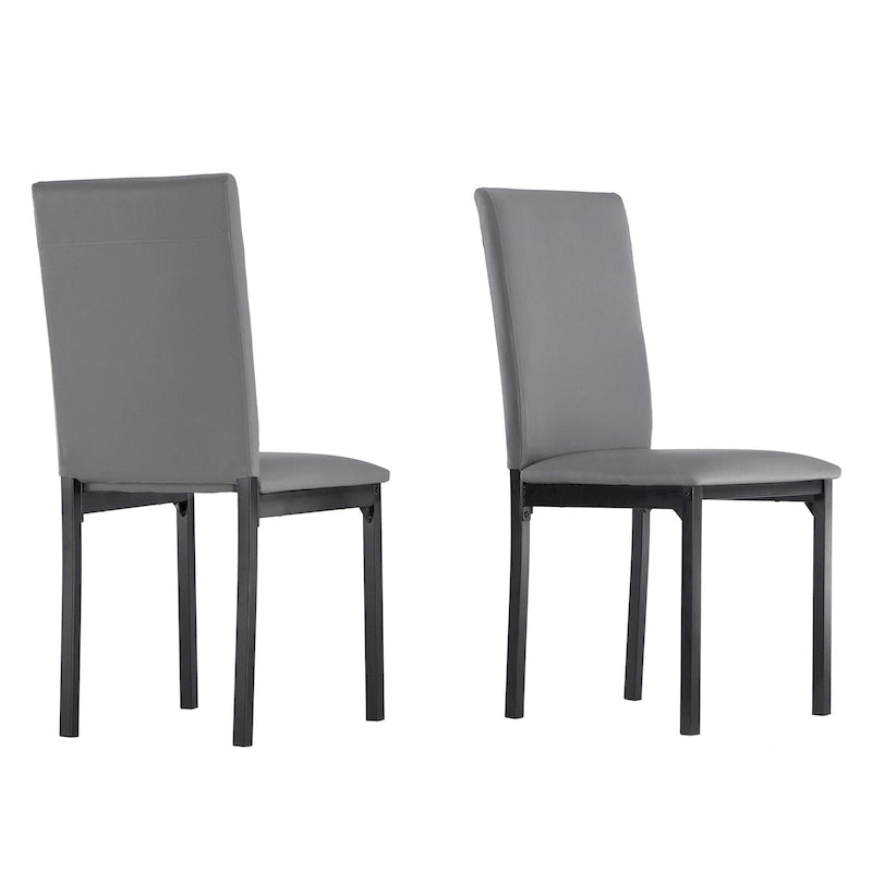 Lot de 2 chaises de salle à manger rembourrées, cadre en métal espresso, assise rembourrée, style moderne
