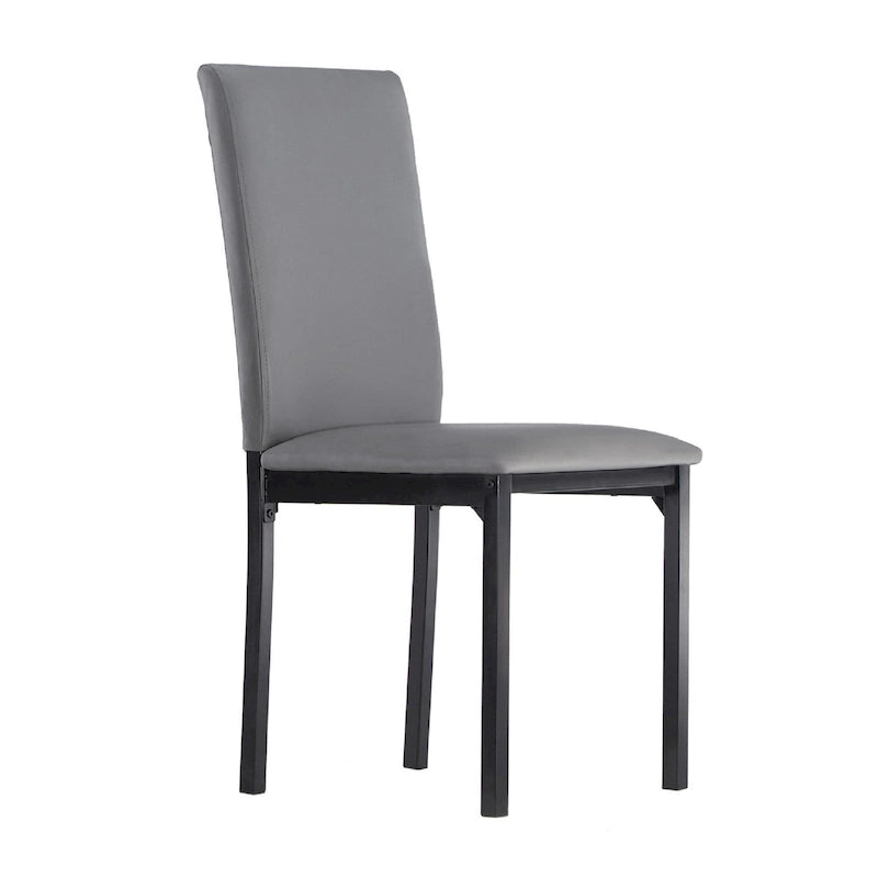 Lot de 2 chaises de salle à manger rembourrées, cadre en métal espresso, assise rembourrée, style moderne