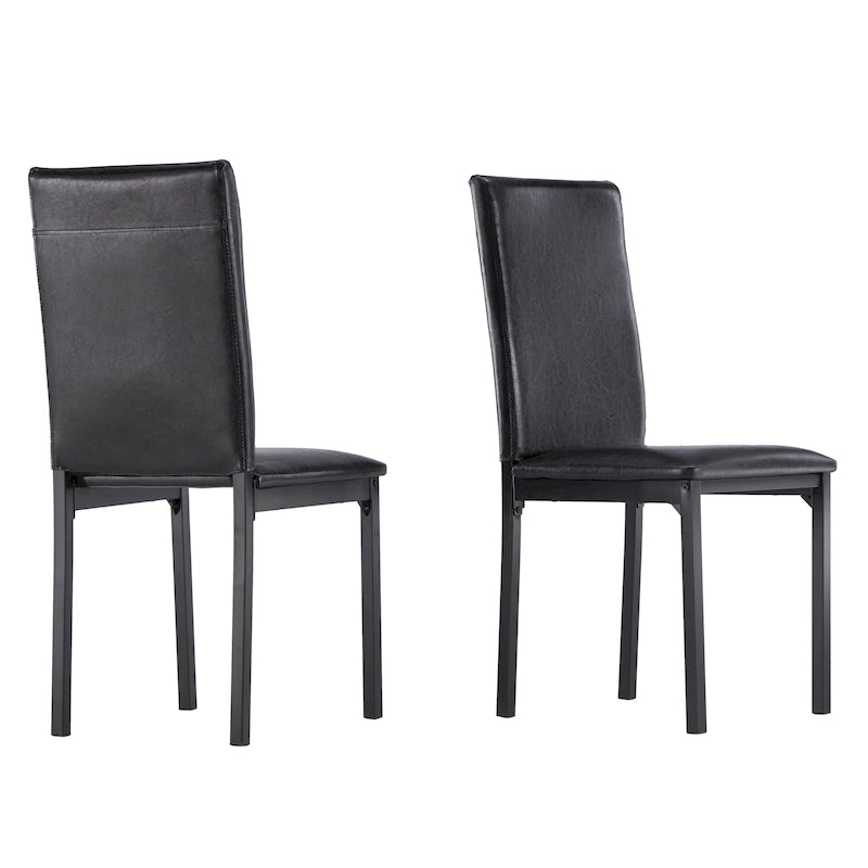 Lot de 2 chaises de salle à manger rembourrées, cadre en métal espresso, assise rembourrée, style moderne