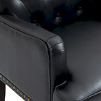 Fauteuils d'appoint en cuir végétalien capitonné avec garniture cloutée