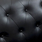 Fauteuils d'appoint en cuir végétalien capitonné avec garniture cloutée