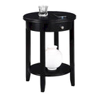 Table d'appoint avec 1 tiroir et étagère inférieure, style classique, pour salon