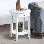 Table d'appoint avec 1 tiroir et étagère inférieure, style classique, pour salon