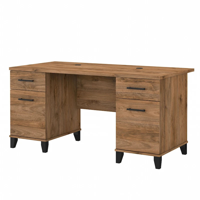 Bureau d'ordinateur de 152 cm avec tiroirs, bureau d'écriture pour bureau à domicile, plusieurs options de finition
