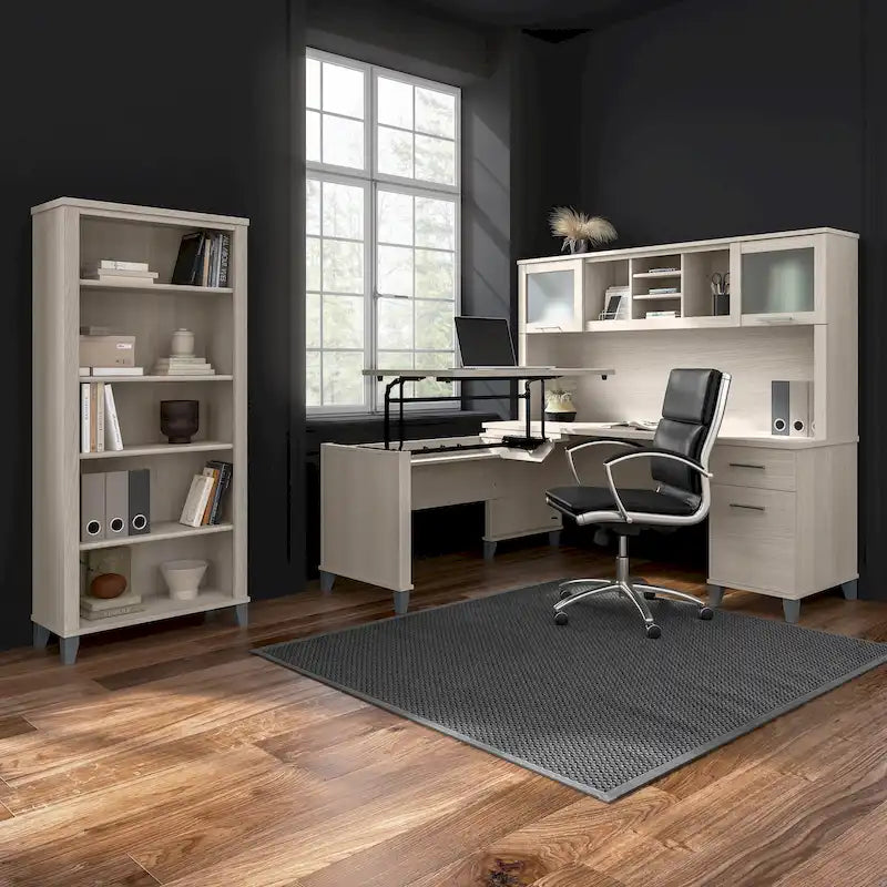Bureau d'ordinateur de 152 cm avec tiroirs, bureau d'écriture pour bureau à domicile, plusieurs options de finition