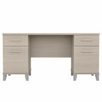 Bureau d'ordinateur de 152 cm avec tiroirs, bureau d'écriture pour bureau à domicile, plusieurs options de finition