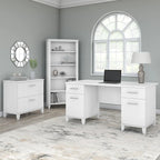 Bureau d'ordinateur de 152 cm avec tiroirs, bureau d'écriture pour bureau à domicile, plusieurs options de finition