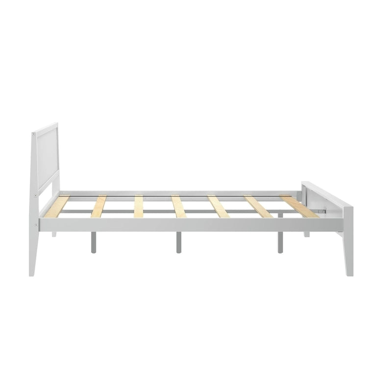 Lit plate-forme grand format avec tête de lit à panneaux, en bois de pin massif, ne nécessite pas de sommier à ressorts