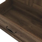 Armoire penderie rustique en noyer vieilli, doubles portes + 1 tiroir, tringle à vêtements, minimaliste