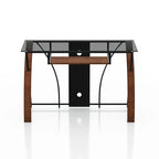 Bureau informatique en verre teinté gris moderne Falt de 47 pouces par Furniture of America
