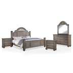 Chambre à coucher 5 pièces style classique en bois gris, ensemble traditionnel