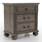 Chambre à coucher 5 pièces style classique en bois gris, ensemble traditionnel