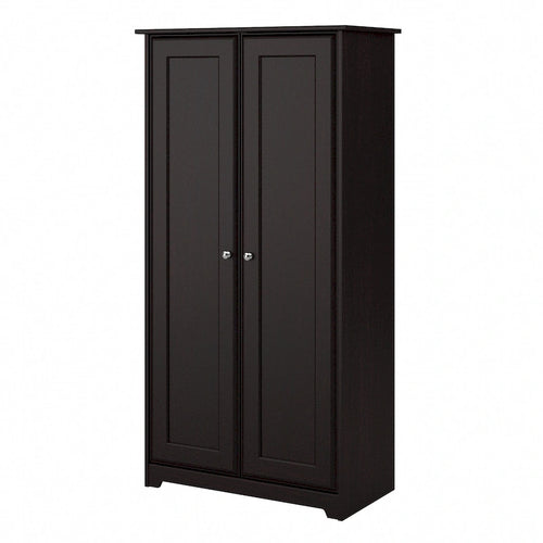 Meuble de rangement haut 79,8 cm (L) x 41,4 cm (l) x 155,2 cm (H), finition chêne expresso, étagères réglables
